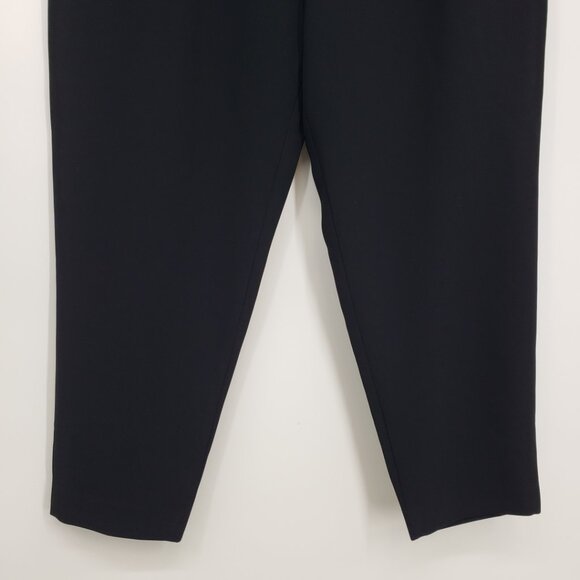 J. Crew City Fit Pleated Dress Pants 12 Tapered Leg Ankle High Rise Waist Black - Picture 4 of 8